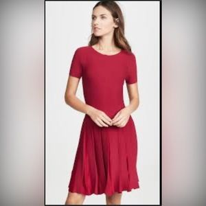 NWT Theory Pleat Tee Dress Dark Crimson